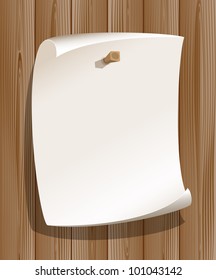Paper on wood background