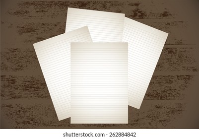 paper on wood table