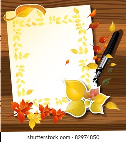 paper on wooden background