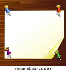 Paper on wooden board