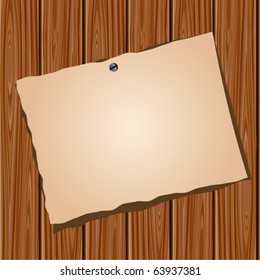 Paper on a wooden wall