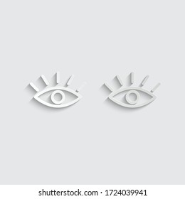 icono de abrir el ojo, icono de ver. símbolo de escaneo de la retina ocular. Icono de reconocimiento y autenticación. Vector negro