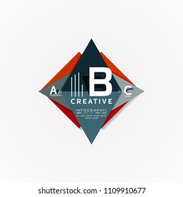 Paper option steps diagram infographic layout. Vector artistic illustration for business presentation, web banner or poster