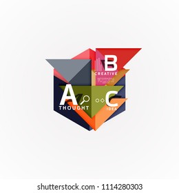 Paper option steps diagram infographic layout. Vector artistic illustration for business presentation, web banner or poster