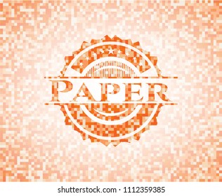  Paper orange mosaic emblem