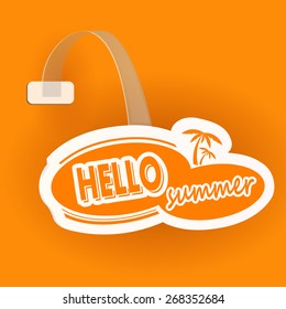 Paper orange wobbler  with celluloid stand. Vector illustration
