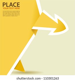 Paper Origami Arrow, element for design, vector illustration