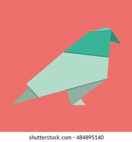 Paper origami bird. Flat design. Vector illustration. EPS10.