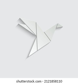 paper origami bird icon vector paper bird sign
