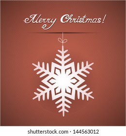 Paper origami christmas snowflake card