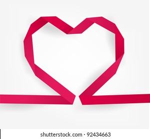 Paper origami heart, eps10 vector