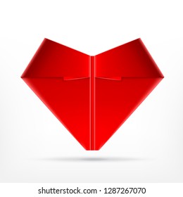 Paper origami heart. Vector icon. EPS10