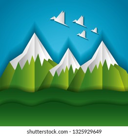 paper origami landscape