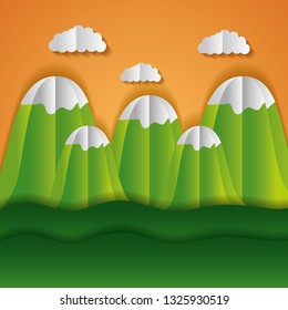 paper origami landscape