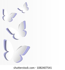 paper origami purple buttrfly Vector .illustration eps 10.
