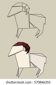 paper origami sheep