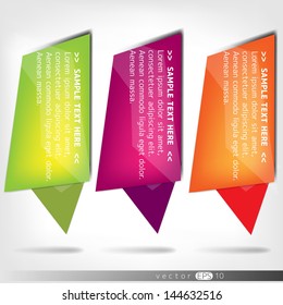 Paper origami speech bubble. Colored blank for text