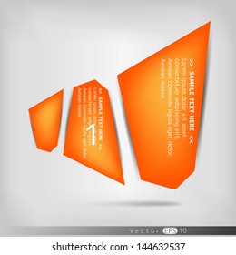 Paper origami speech bubble. Colored blank for text