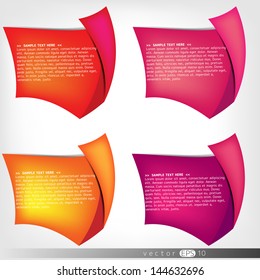 Paper origami speech bubble. Colored blank for text