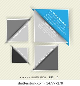Paper origami speech bubble. Colored blank for text