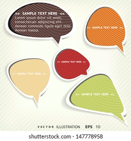 Paper origami speech bubble. Colored blank for text