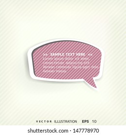 Paper origami speech bubble. Colored blank for text
