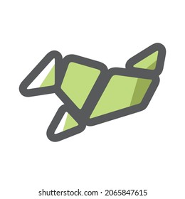 Paper Origami symbol Vector icon Cartoon illustration