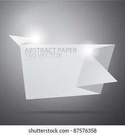 Paper origami tag vector