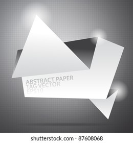 Paper origami tag vector