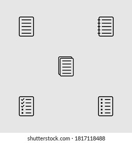 paper outline icon set isolated vector illustration