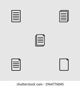 paper outline icon set isolated vector illustration