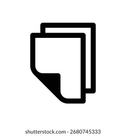 Papel. Icono de Vector de trazo delineado con detalles rellenos de negro.