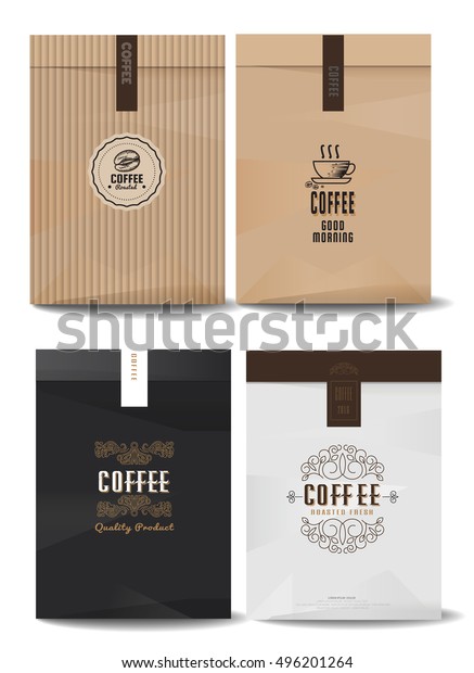 Download Paper Package Design Mock Templatecafe Restaurant Stock Vector Royalty Free 496201264