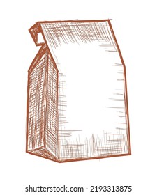 Papierverpackungsdoodsymbol einzeln