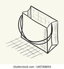 Paper package. Hand drawn vector illustration