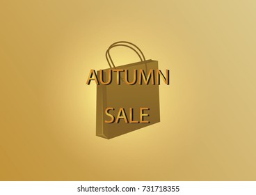 Paper package on an abstract background - inscription Autumn sale - vector