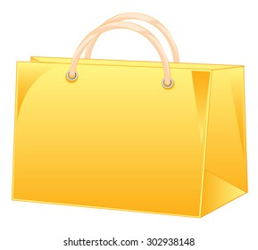 The Paper package of the wanted colour with handle.Vector illustration