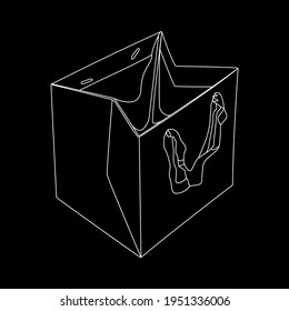 paquete de papel blanco sobre fondo negro