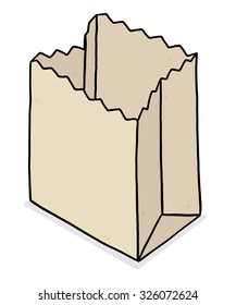 paper packaging bag / cartoon vector and illustration, hand drawn style, isolated on white background.