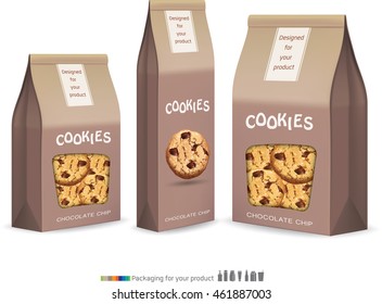 Paper packaging for cookie.vector