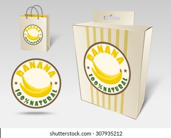 Paper packaging and labels for fruit, banana