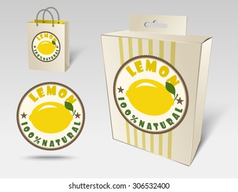 Paper packaging and labels for fruit, lemon