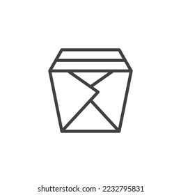Paper packaging line icon. Take out food box linear style sign for mobile concept and web design. Fast food container outline vector icon. Symbol, logo illustration. Vector graphics
