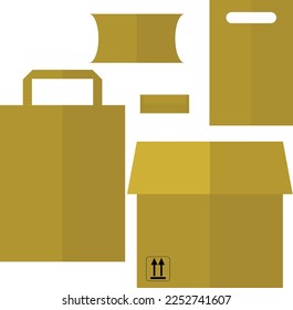 Paper packaging options isolated vector  illustration set