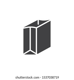 Paper packaging vector icon. filled flat sign for mobile concept and web design. Paper shopping bag glyph icon. Symbol, logo illustration. Vector graphics