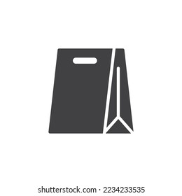 Paper packaging vector icon. filled flat sign for mobile concept and web design. Paper bag glyph icon. Symbol, logo illustration. Vector graphics