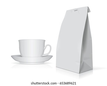 Paper packaging for your design and logo. It's easy to change colors. Mock Up Vector EPS 10