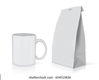Paper packaging for your design and logo. It's easy to change colors. Mock Up Vector EPS 10