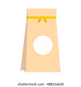 Paper packing icon in flat style isolated on white background. Packaging symbol
