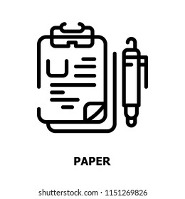 Paper pad and Pen Education Outline icons.Back to school Concept Thin line icons.